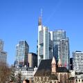 The skyline of Frankfurt, skyscrapers, in the middle of the Main Tower of Commerzbank, 07.03.2026 in Frankfurt,