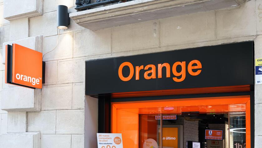 VALENCIA, SPAIN - OCTOBER 26, 2021: Orange is a French multinational telecommunications corporation