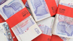 £1000 Bundles of British pounds sterling.