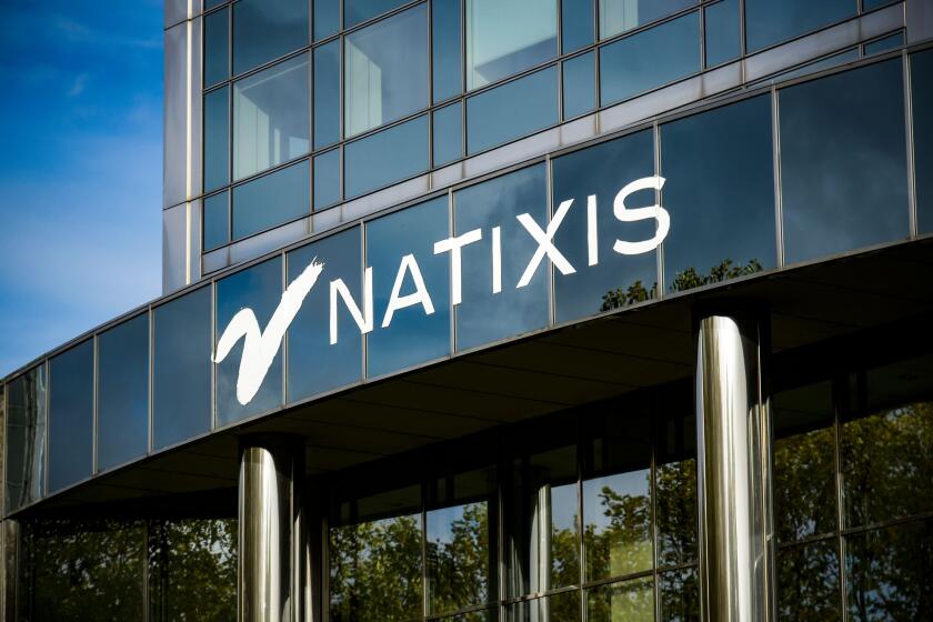 Paris - France - November 2022: view on the Natixis signboard which is a famous french bank