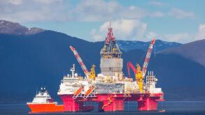 Oil rig near Bergen, Norway.
