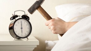 Crushing Alarm Clock with Hammer