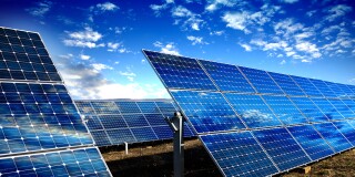 Blue solar panels