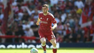 Liverpool, UK. 24th May, 2026. Andrew Robertson of Liverpool in action. Premier League, Liverpool v Brentford at Anfield Stadium in Liverpool on Sunday 24th May 2026. this image may only be used for Editorial purposes. Editorial use only. pic by Chris Sta