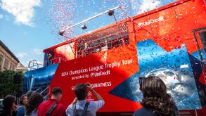 Palermo, Italy. 11th Oct, 2017. Uefa Champions League Trophy Tour in Palermo. Credit: Antonio Melita/Pacific Press/Alamy Live News