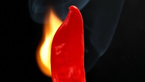 chili pepper on fire