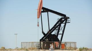 Vaca muerta field. One oil pump jack pumping crude out of the ground in Neuquen, Argentina