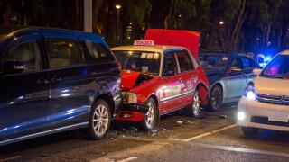 Car crash, Hong Kong, China.