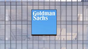 New York, NY, USA. May 2, 2022. Editorial Use Only, 3D CGI. Goldman Sachs Signage Logo on Top of Glass Building. Workplace of Investment Banking Compa