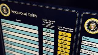 Liberation Day Trump?s reciprocal tariffs list viewed on computer screen