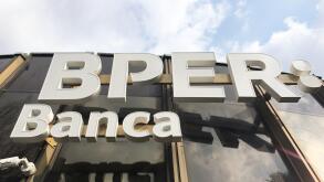 Milan, Italy BPER Banca the Modenese credit institution replaced the UBI bank from 22 February 2021 In the photo: BPER Banca nuova isnegne