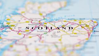 Scotland and surrounding areas Shown on a Geography map or road map