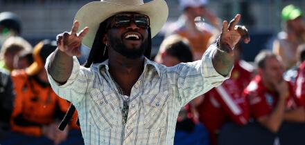 Shaboozey, music during the 2025 Formula 1 United States Grand Prix, 19th round of the 2025 FIA Formula One World Championship from October 17 to 19, 2025 on the Circuit of the Americas, in Austin, Texas, United States of America