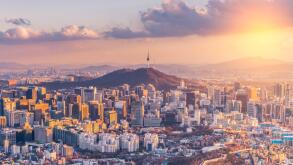 Sunset at Seoul City Skyline,South Korea