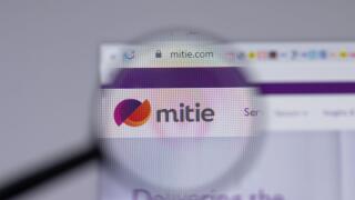 Los Angeles, California, USA - 1 June 2021: Mitie logo or icon on website page, Illustrative Editorial
