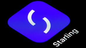 A close-up shot of the Starling Bank app icon, as seen on the screen of a smart phone (Editorial use only)