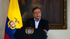 Bogota, Colombia. 15th Nov, 2022. Colombian president Gustavo Petro speaks during a press conference about the first 100 days of his government in office, in Bogota, Colombia on November 15, 2022. Photo by: Chepa Beltran/Long Visual Press Credit: Long Vis