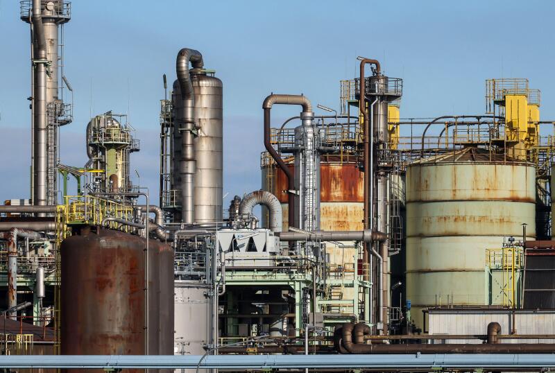 Oberhausen, North Rhine-Westphalia, Germany - Industrial plant in the chemical park, OQ Chemicals plant Ruhrchemie. OQ Chemicals (formerly OXEA) is a