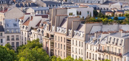 The rooftops of Paris, France.