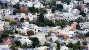 Corona Heights viewed from Twin Peaks, San Francisco
