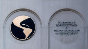 Washington, D.C. / USA - June 14 2020: Sign in front of the Inter-American Development Bank, BID, in Washington.