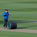 Sussex v Worcestershire  - Rothesay County Championship

HOVE, ENGLAND - MAY 09: Cricket groundsman preparing cricket pitch during Sussex v Worcesters
