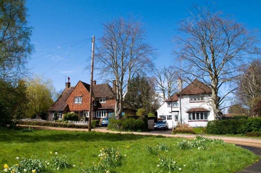 Ditached houses in Dorking, Surrey, England