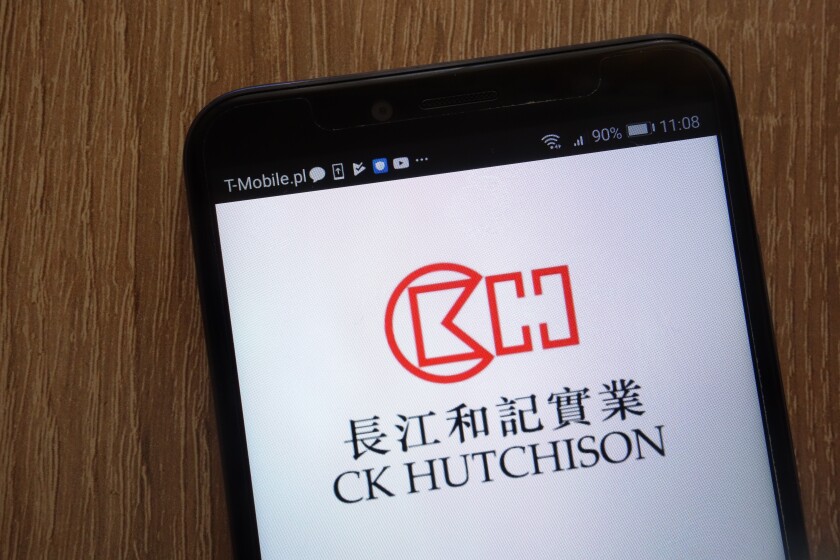 KONSKIE, POLAND - AUGUST 18, 2018: CK Hutchison Holdings logo displayed on a modern smartphone