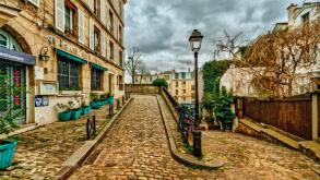 Rue Poulbot, Montmarte, Paris, France.