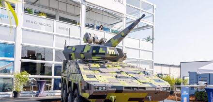 BOXER Skyranger 30, anti-aircraft tank. Short-range air defense assault system from Rheinmetall. at ILA Berlin