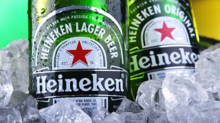 POZNAN, POL - NOV 22, 2019: Bottles of Heineken Lager Beer, the flagship product of Heineken International which owns over 125 breweries in more than