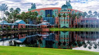 Early morning mist at the Walt Disney World Swan Resort