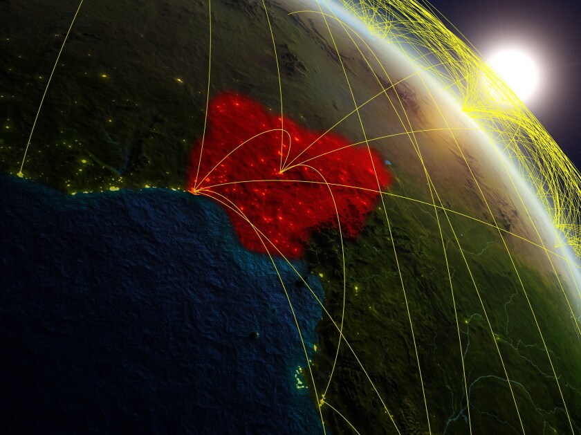 Network around Nigeria from space