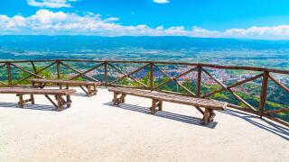 Panoramic view point over Gotse Delchev town, Bulgaria
