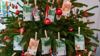 christmas tree, donation, gift of money