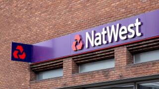 NatWest bank sign and logo on outside wall