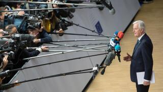 Belgium, Brussels, on 2018/11/25: Brexit EU summit with here, Michel Barnier, chief Brexit negotiator, answering the media