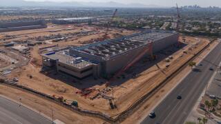 An aerial view of the QTS Data center under construction in Phoenix, Arizona