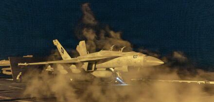 Undisclosed Location, United States. 28th Feb, 2026. A U.S. Navy F/A-18F Super Hornet, with the Black Aces of Strike Fighter Squadron 41, launches from the flight deck of the Nimitz-class aircraft carrier USS Abraham Lincoln during Operation Epic Fury, Fe