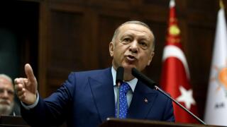 Ankara, Turkey. 18th May, 2022. Turkish President Recep Tayyip Erdogan gives a speech in Ankara, Turkey, on May 18, 2022. Turkey will not approve Sweden's NATO membership if the country does not extradite "terrorists" upon Turkish request, Erdogan said We