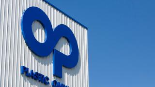 A logo sign outside of a facility occupied by Plastic Omnium in Kansas City, Kansas on August 23, 2015.