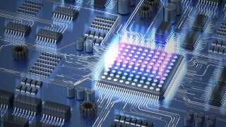 Digital render of quantum computing chip