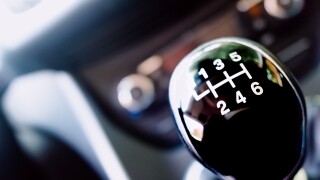 European cars have manual gear changes, in the photo detail of t