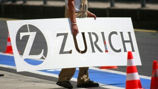 Advertisement of Zurich insurance company, Nuerburgring, Germany.