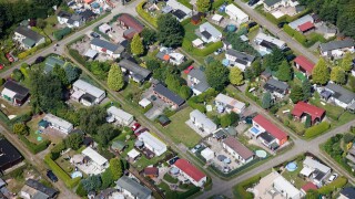 The Netherlands, Stroe. Holiday houses. Aerial.