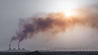 Smoke emitting from seawater desalination plant, Jizan Province, Jizan, Saudi Arabia