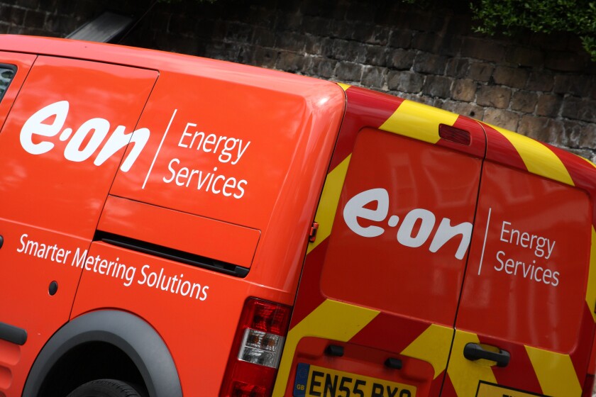 An E.on Energy Services van in a U.K. city.