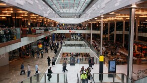 Interior shot of the new Westfield Shopping Center near the Olympic village in East London.
