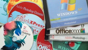 Counterfeit Computer Software in an Illegal Factory in Eastern Europe