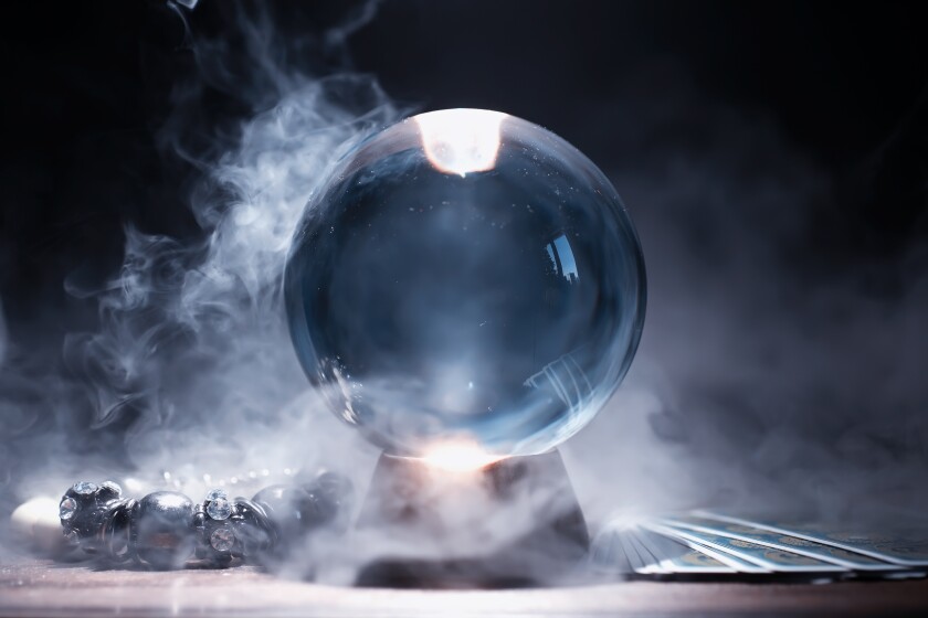 Crystal ball to predict the fate. Guessing for the future.